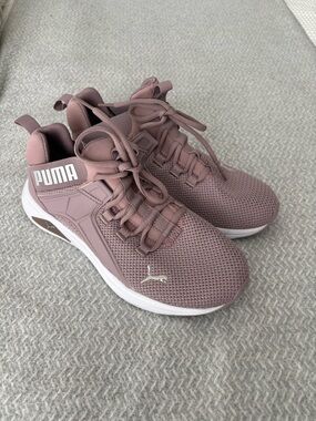 Puma Mauve Pink Mesh Trainer with White Sole